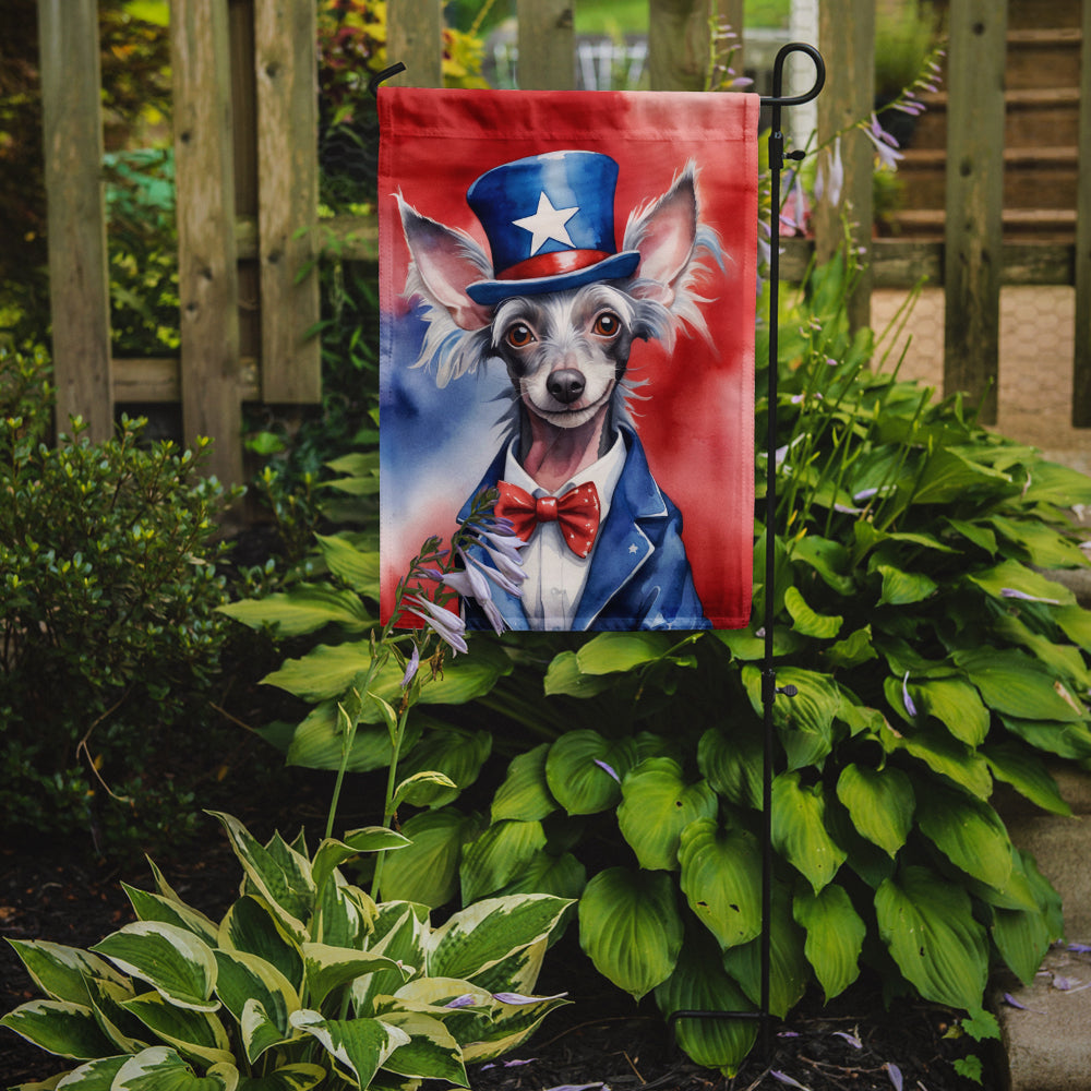 Chinese Crested Patriotic American Garden Flag