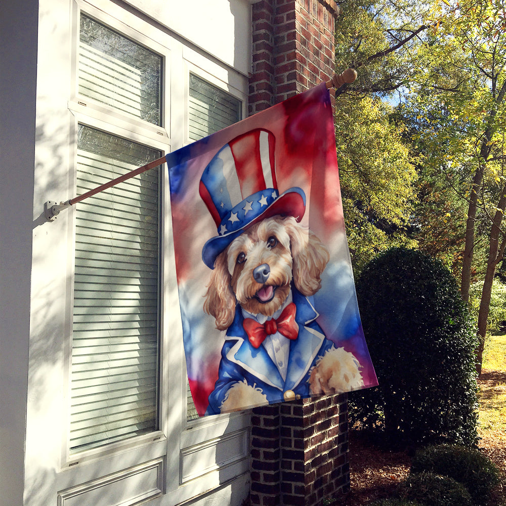 Cockapoo Patriotic American House Flag