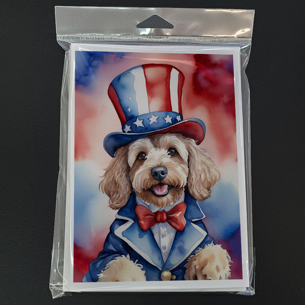 Cockapoo Patriotic American Greeting Cards Pack of 8