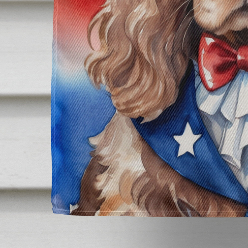 Cocker Spaniel Patriotic American House Flag