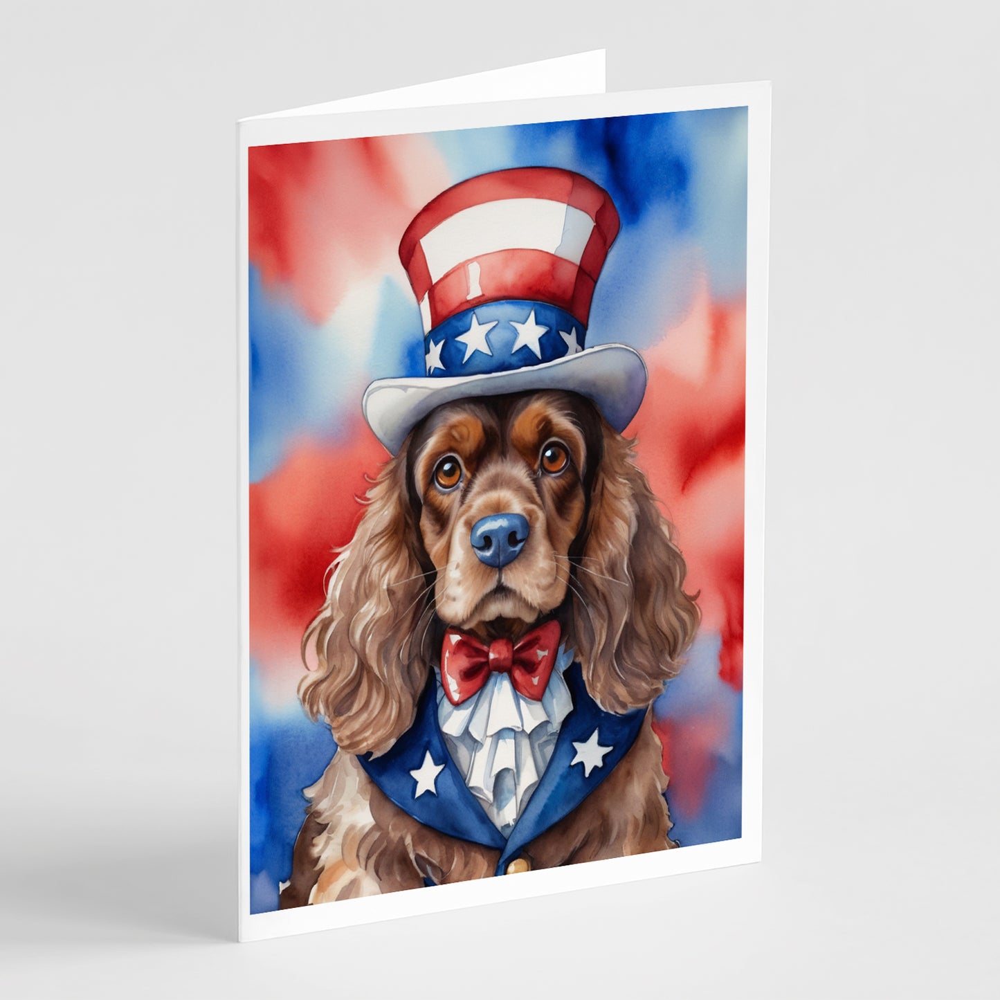 Buy this Cocker Spaniel Patriotic American Greeting Cards Pack of 8