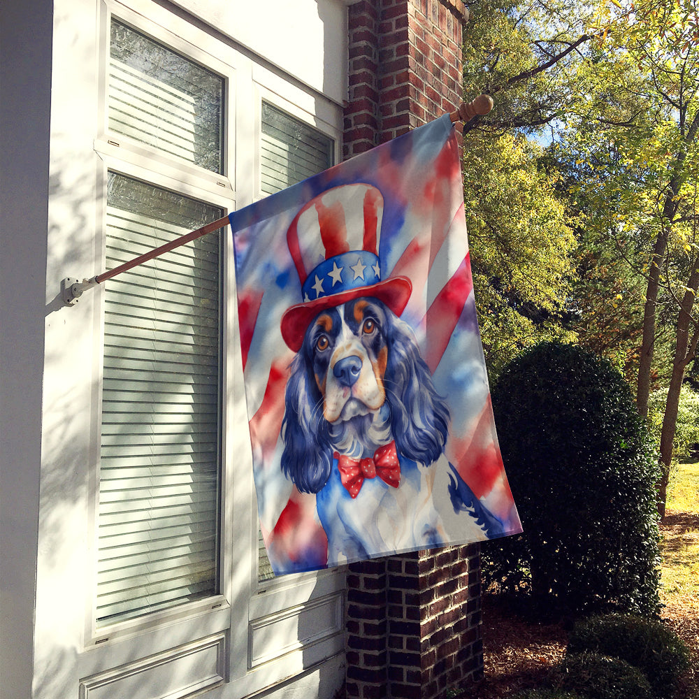 Cocker Spaniel Patriotic American House Flag