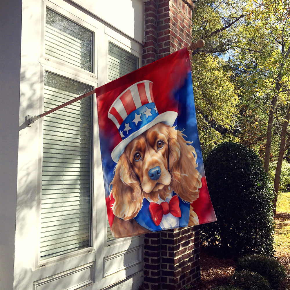 Cocker Spaniel Patriotic American House Flag