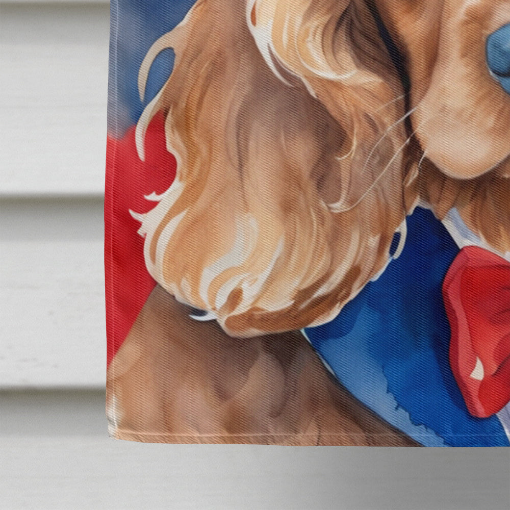 Cocker Spaniel Patriotic American House Flag