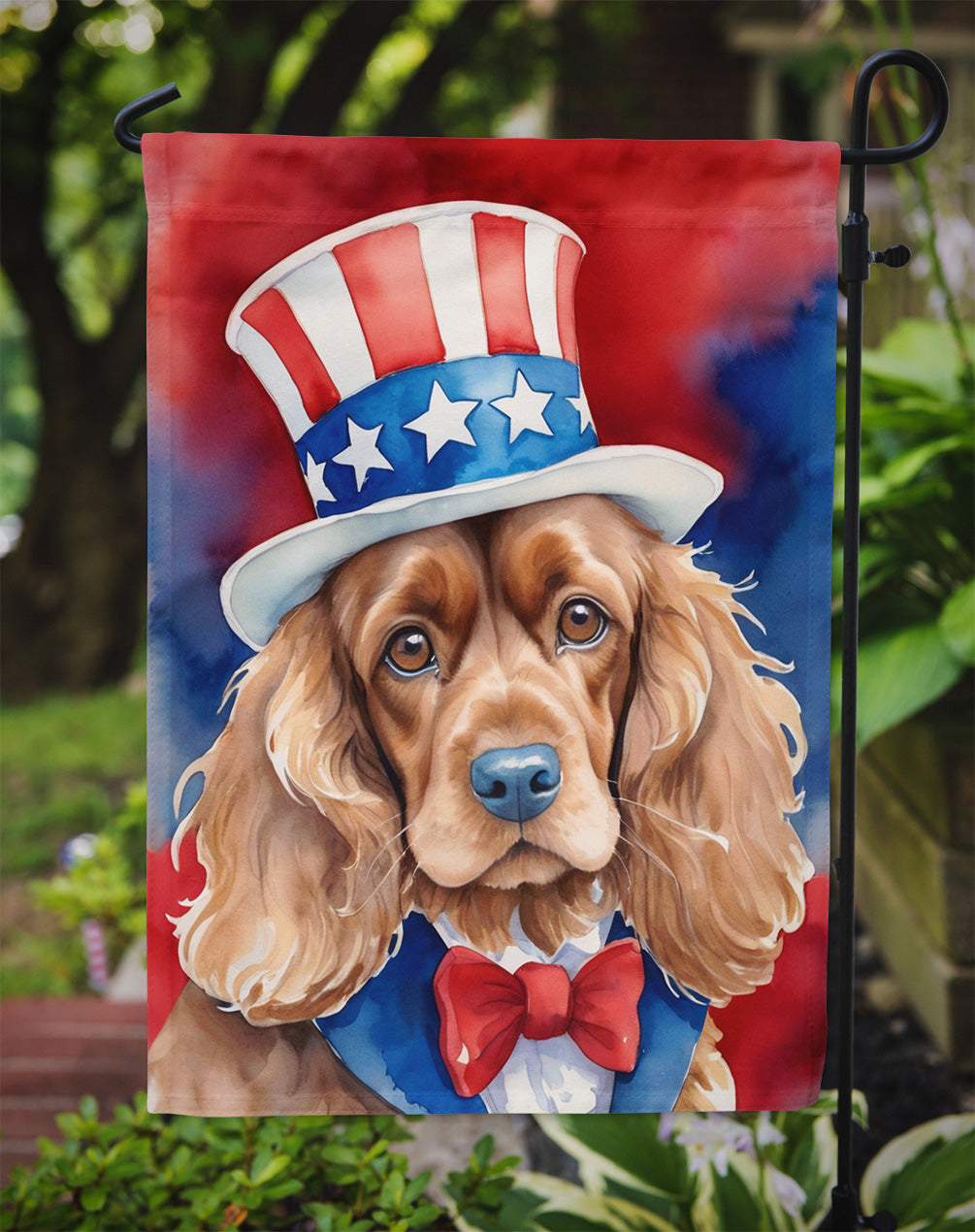 Cocker Spaniel Patriotic American Garden Flag