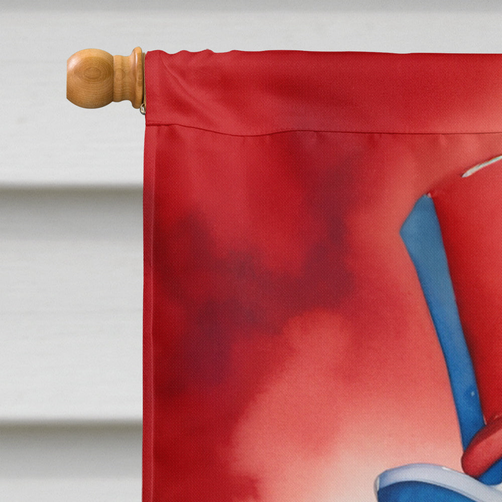 Collie Patriotic American House Flag