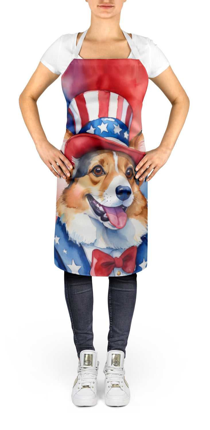 Corgi Patriotic American Apron