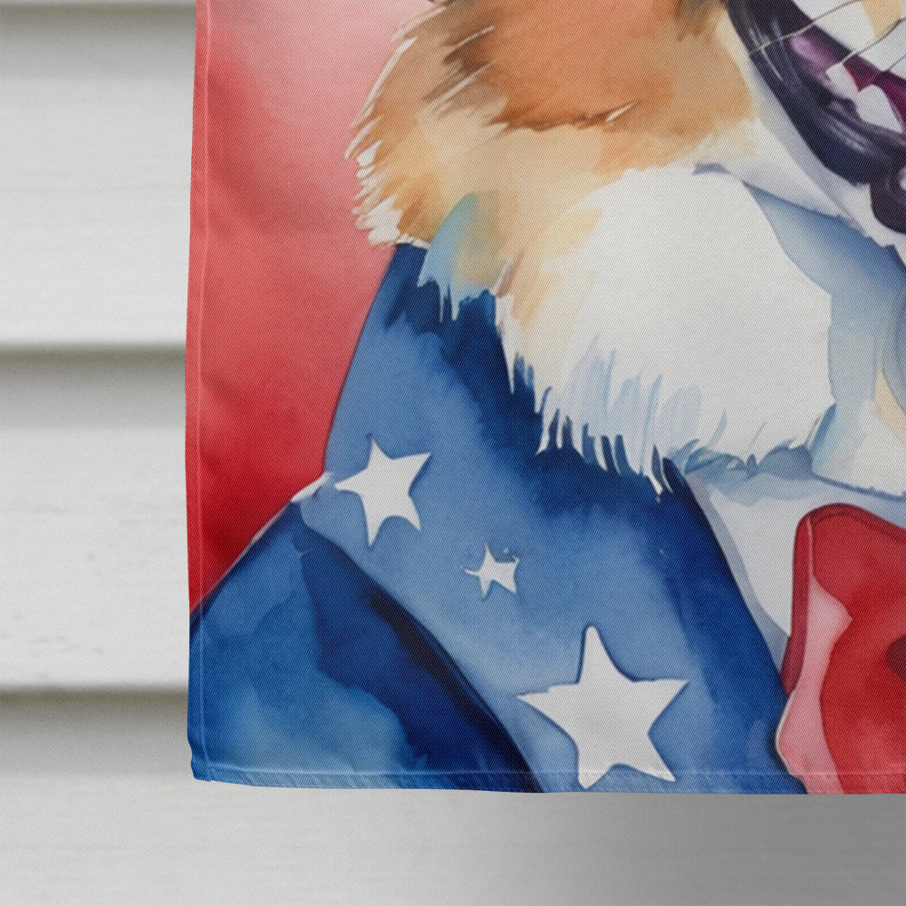 Corgi Patriotic American House Flag