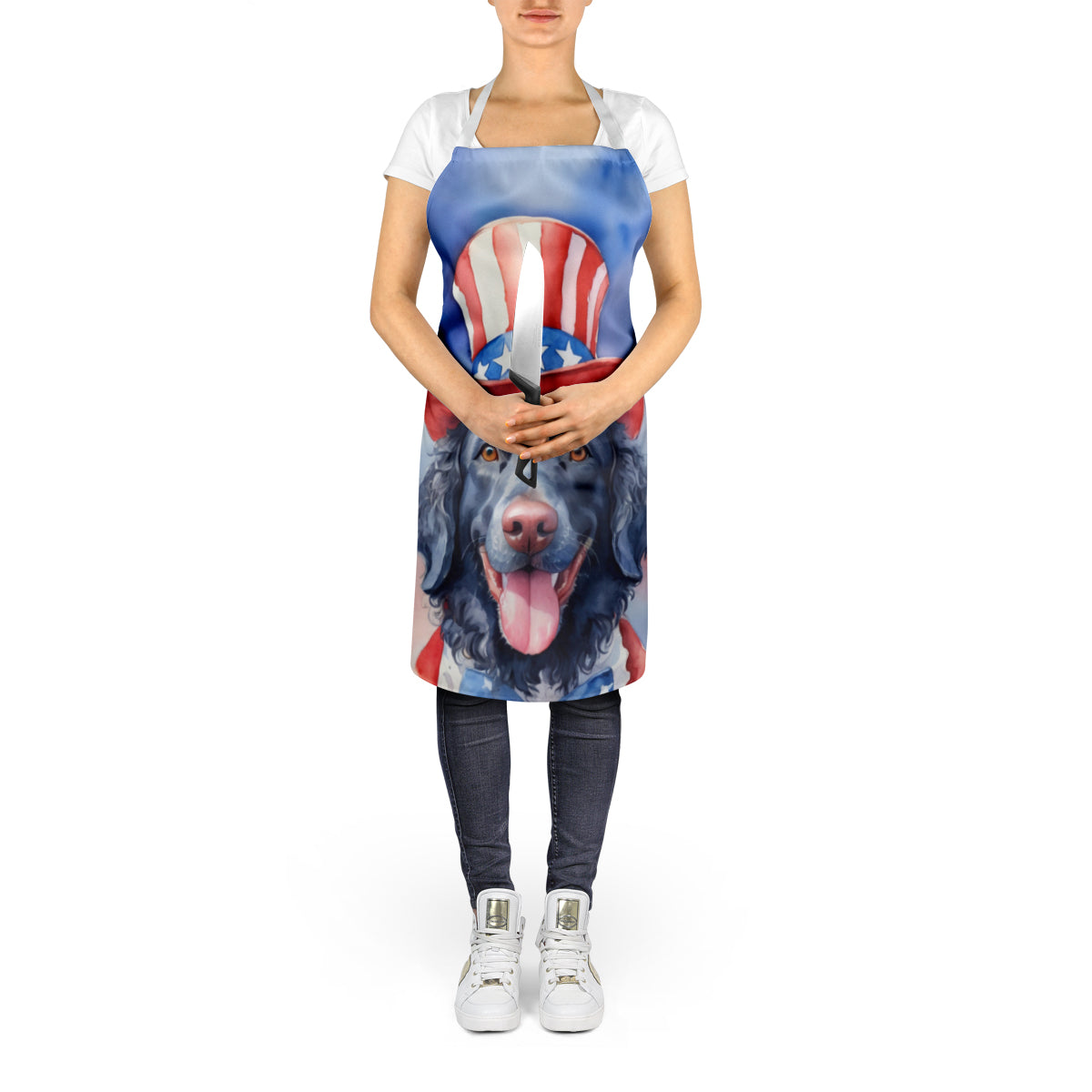 Curly-Coated Retriever Patriotic American Apron