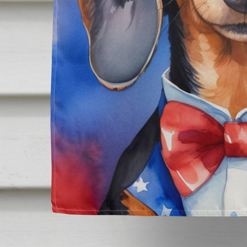 Dachshund Patriotic American House Flag