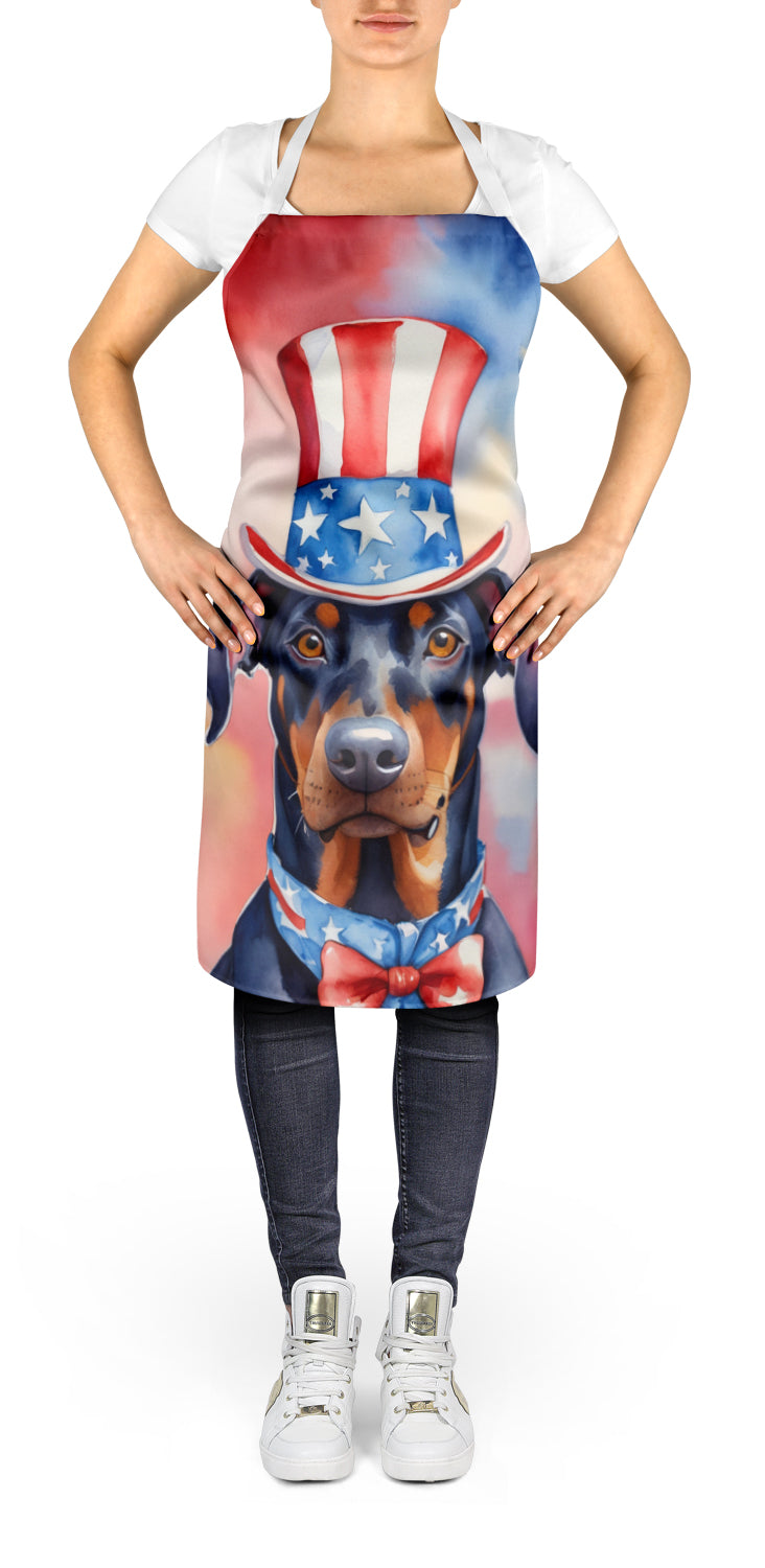 Doberman Pinscher Patriotic American Apron