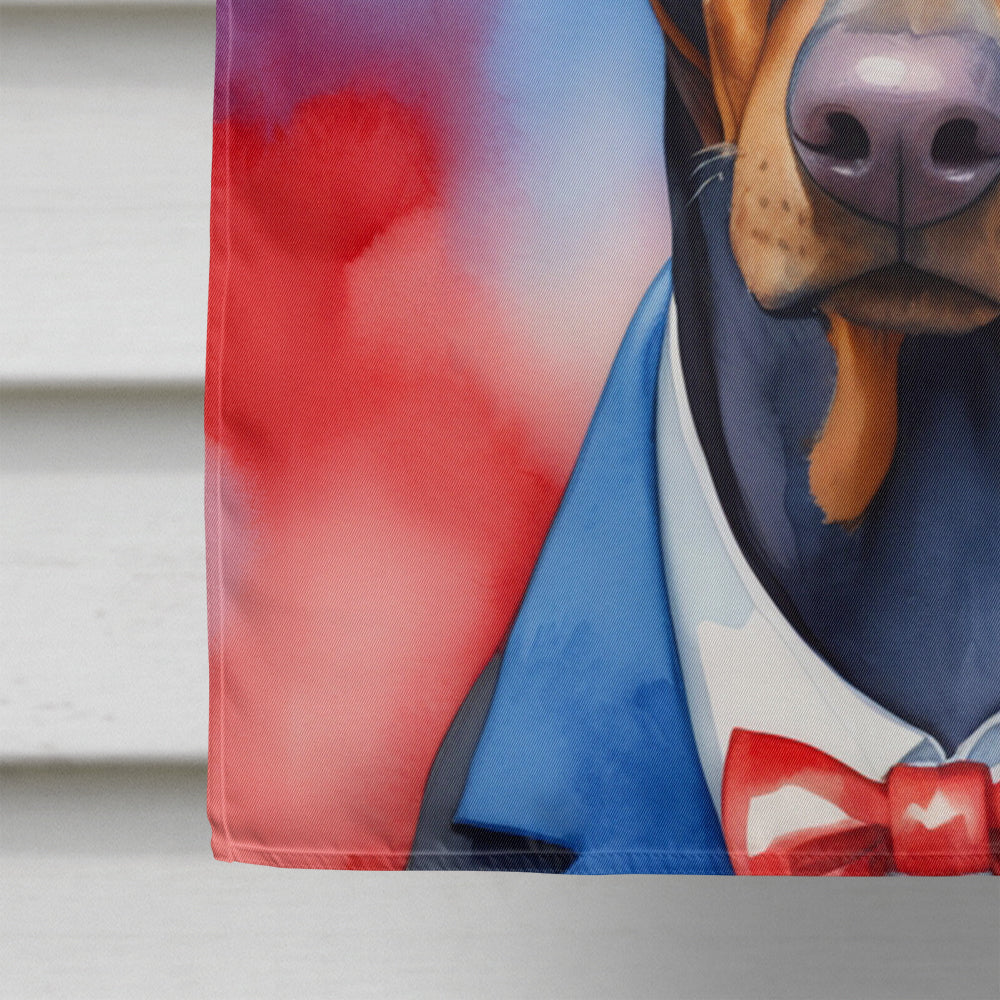 Doberman Pinscher Patriotic American House Flag