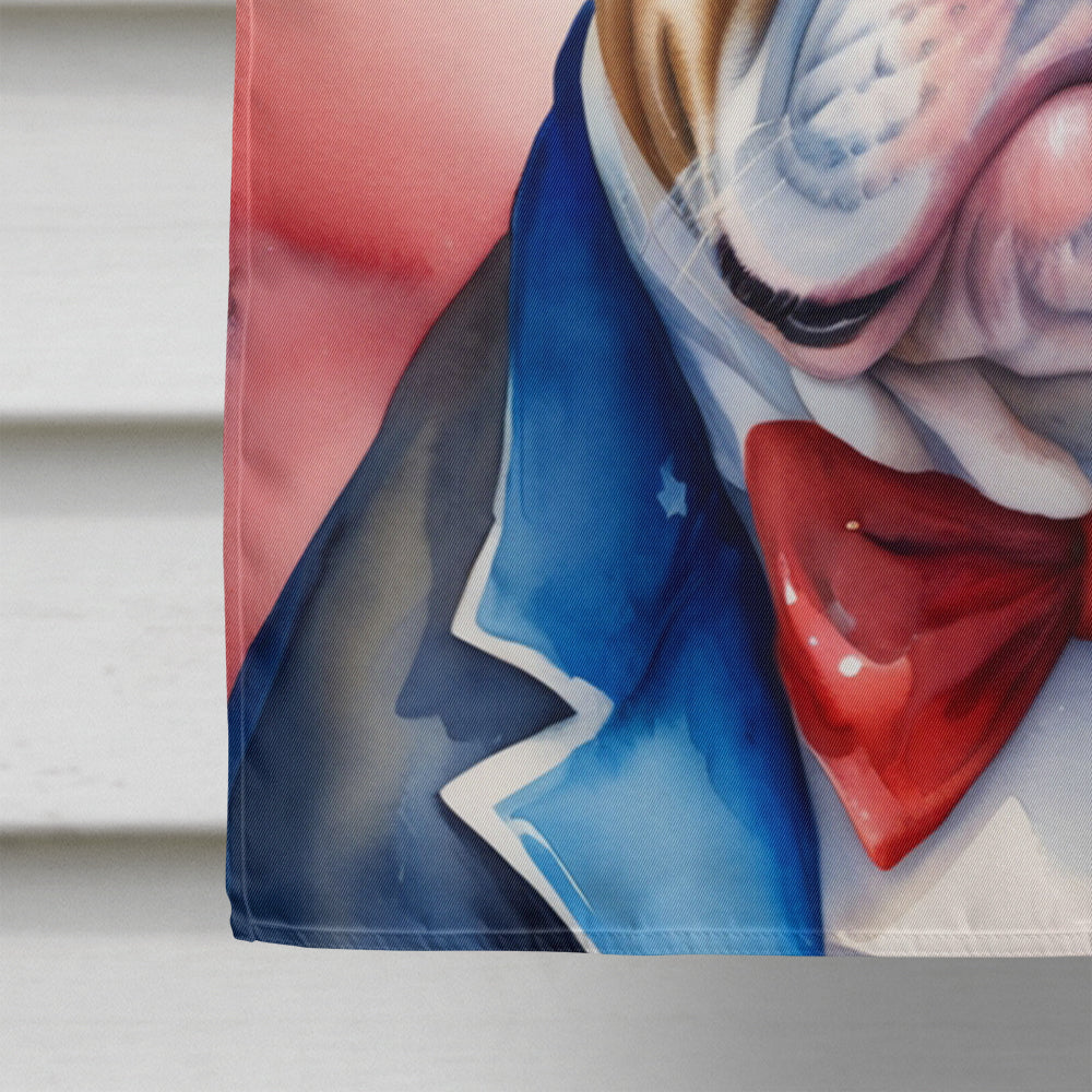 English Bulldog Patriotic American House Flag