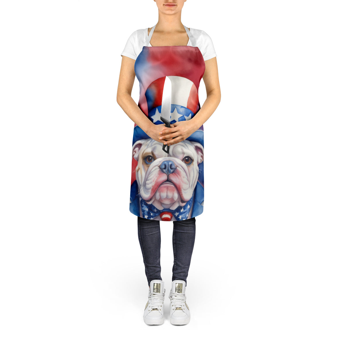 English Bulldog Patriotic American Apron