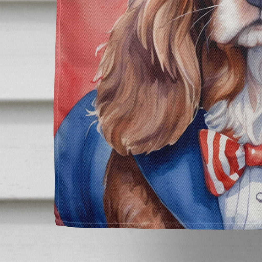 English Cocker Spaniel Patriotic American House Flag