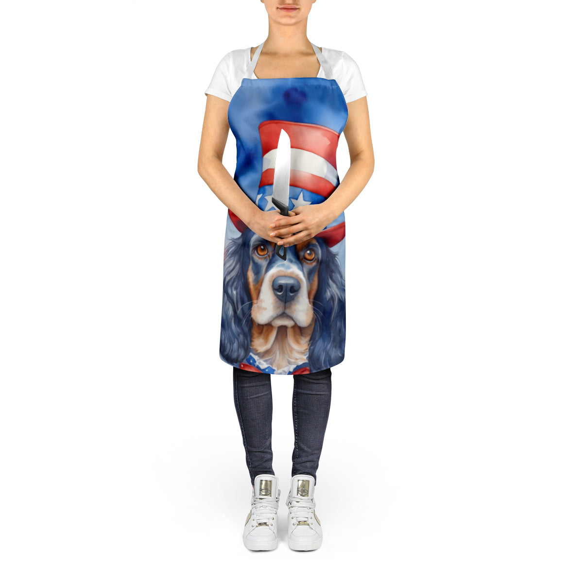 English Cocker Spaniel Patriotic American Apron