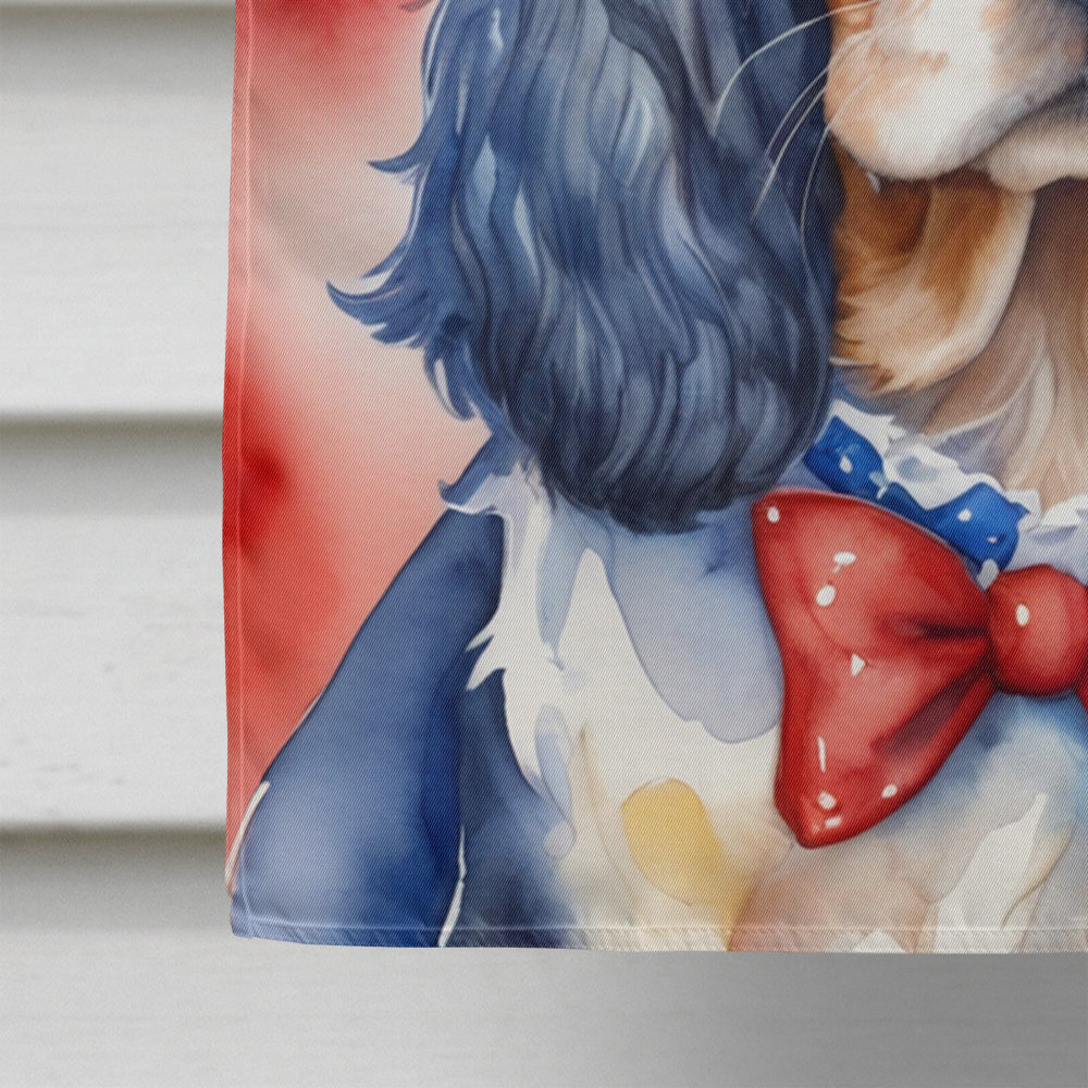 English Cocker Spaniel Patriotic American House Flag