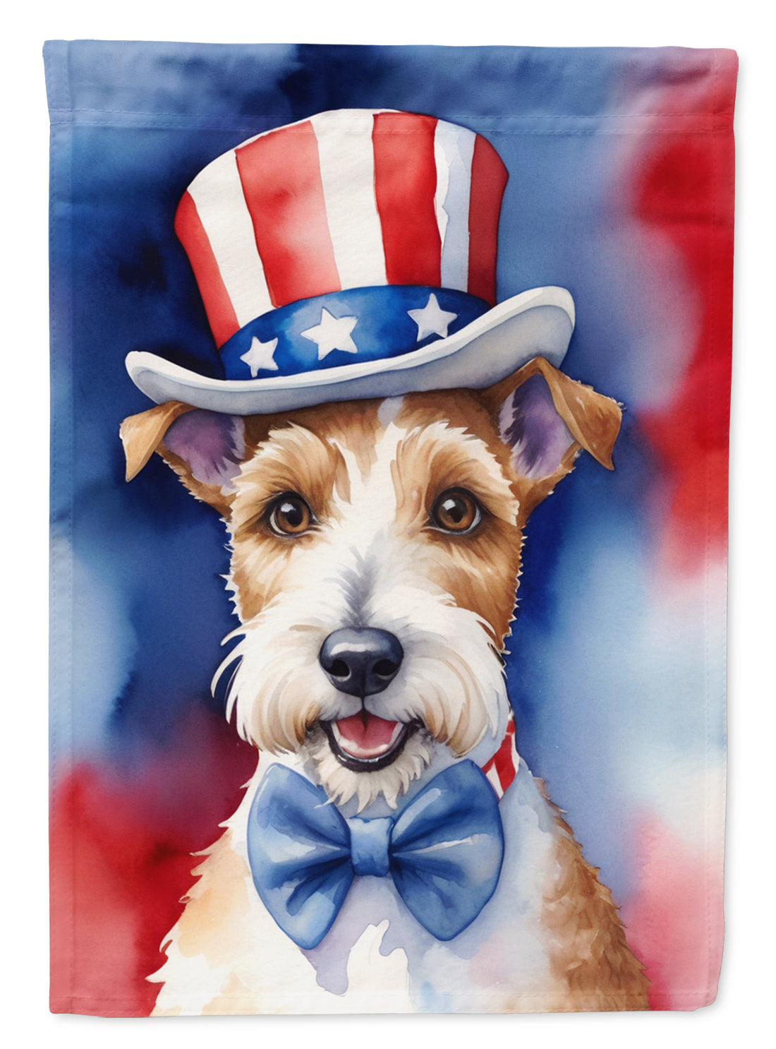 Buy this Fox Terrier Patriotic American House Flag