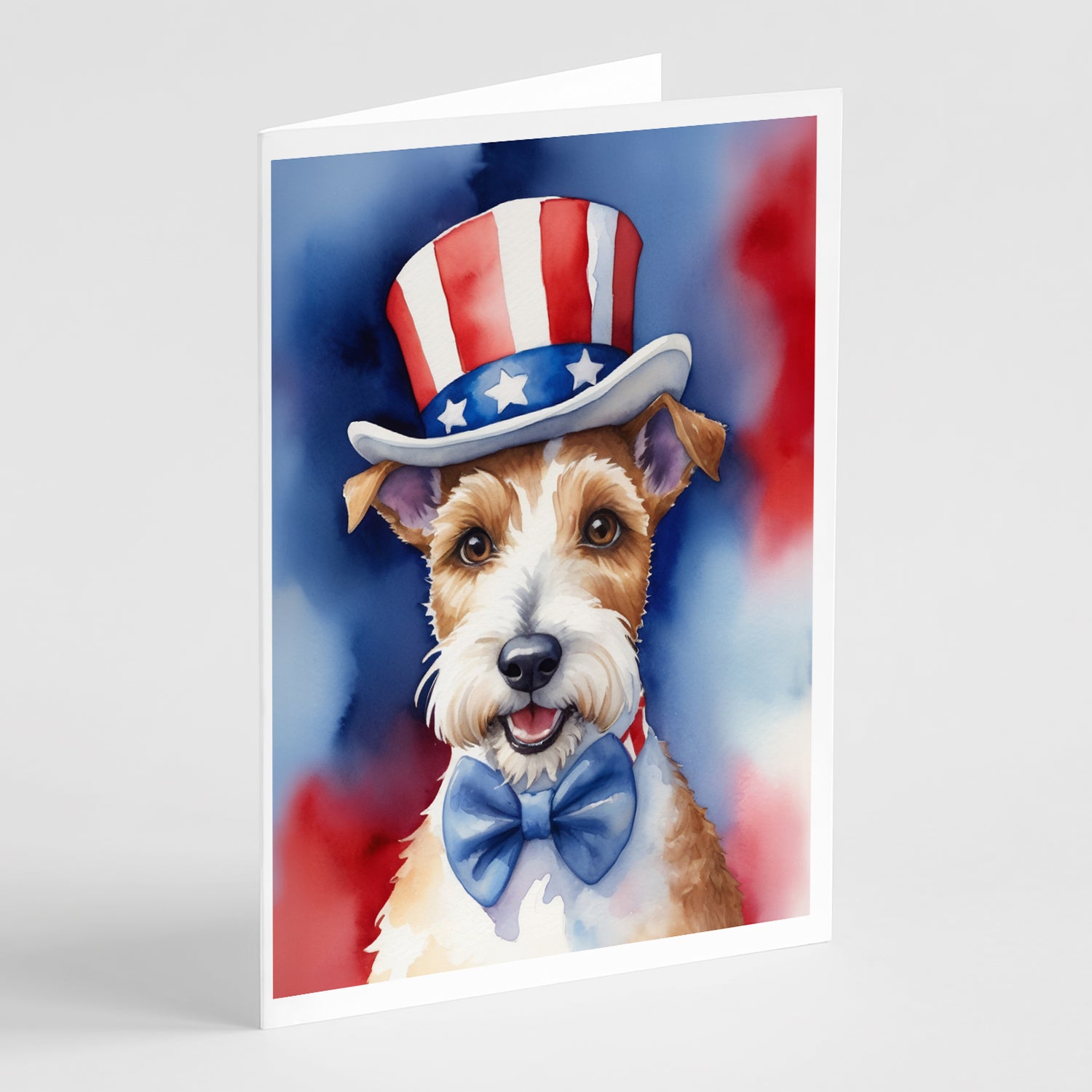 Buy this Fox Terrier Patriotic American Greeting Cards Pack of 8