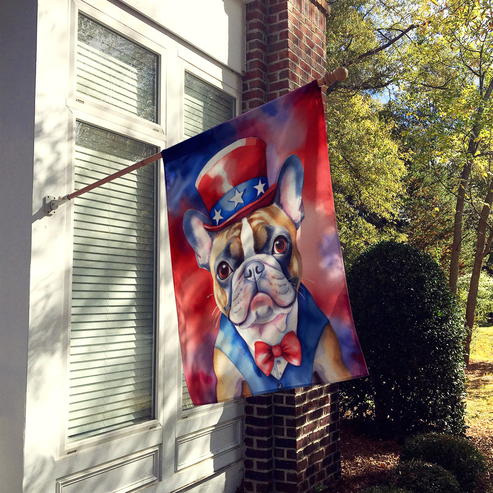 French Bulldog Patriotic American House Flag