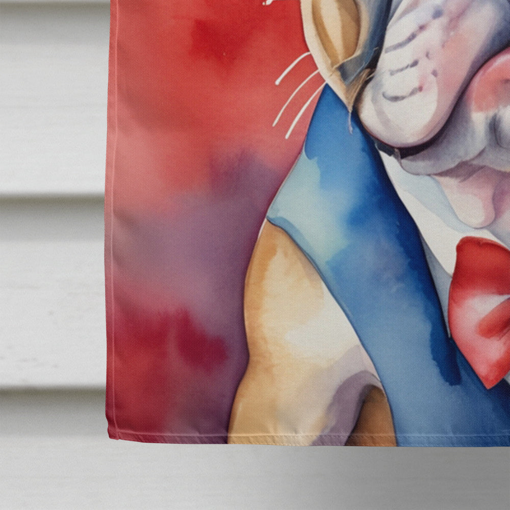 French Bulldog Patriotic American House Flag