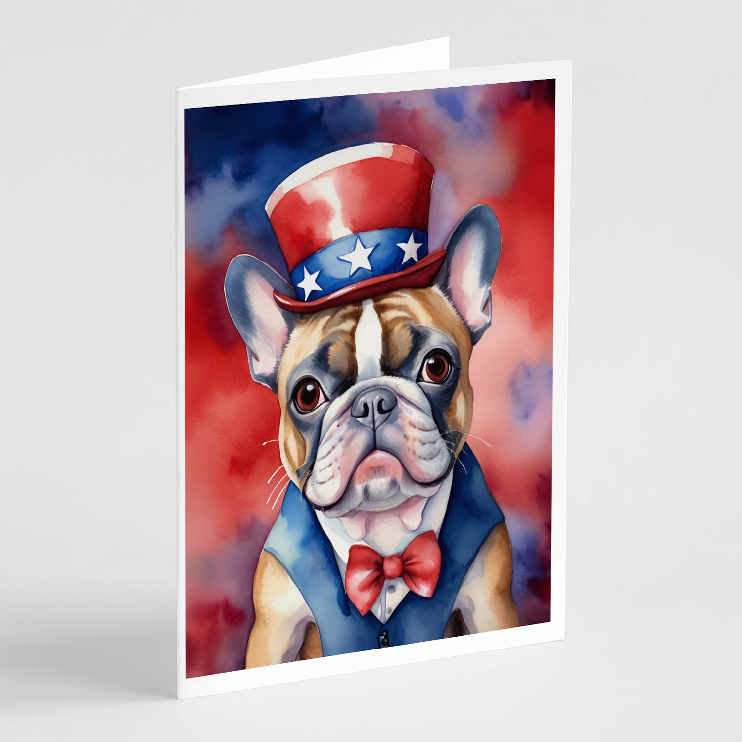 Buy this French Bulldog Patriotic American Greeting Cards Pack of 8