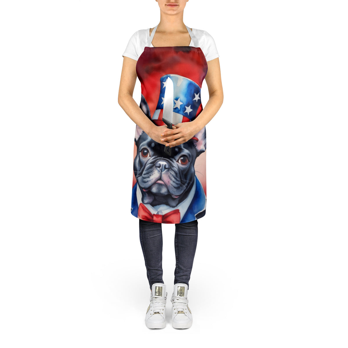 French Bulldog Patriotic American Apron