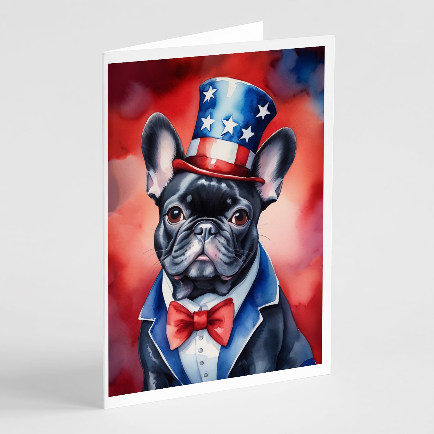 Buy this French Bulldog Patriotic American Greeting Cards Pack of 8