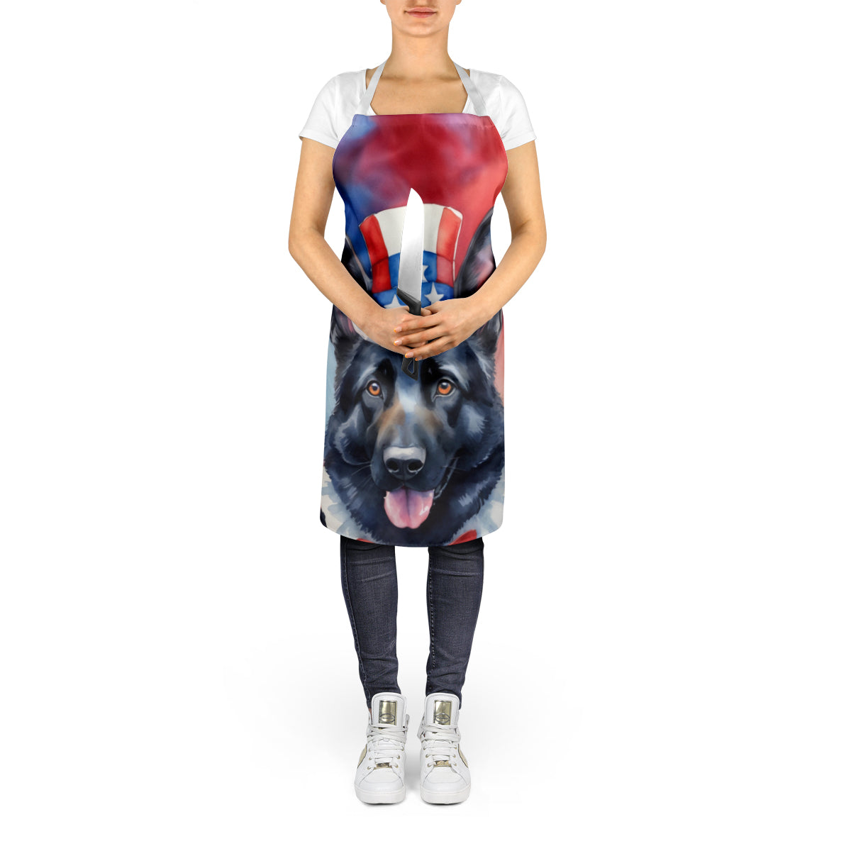 German Shepherd Patriotic American Apron