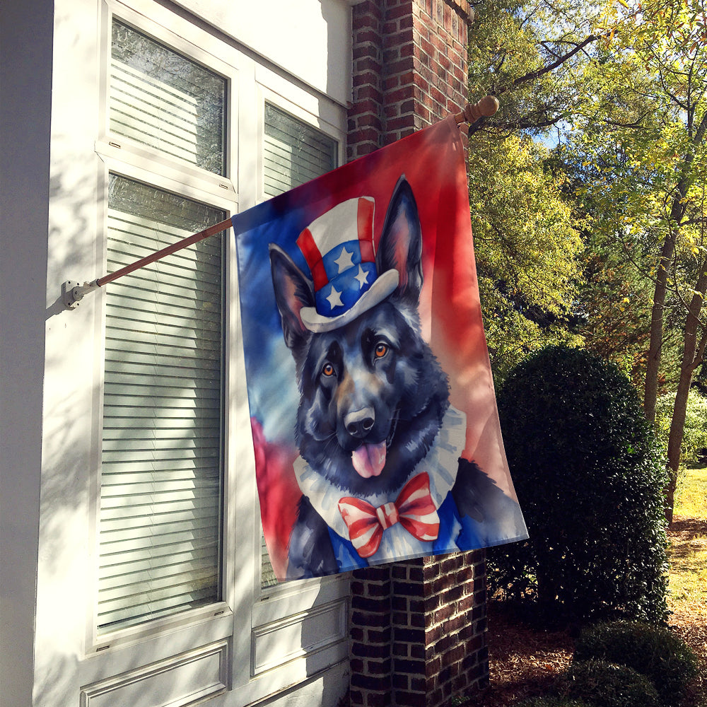 German Shepherd Patriotic American House Flag