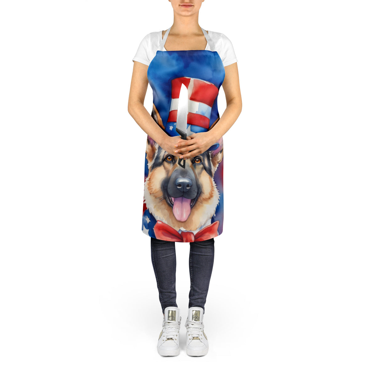 German Shepherd Patriotic American Apron