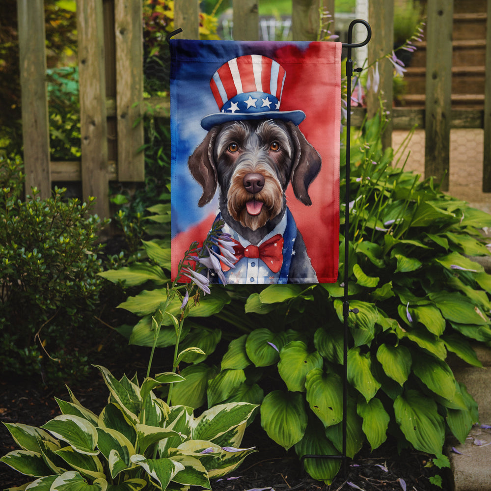 German Wirehaired Pointer Patriotic American Garden Flag