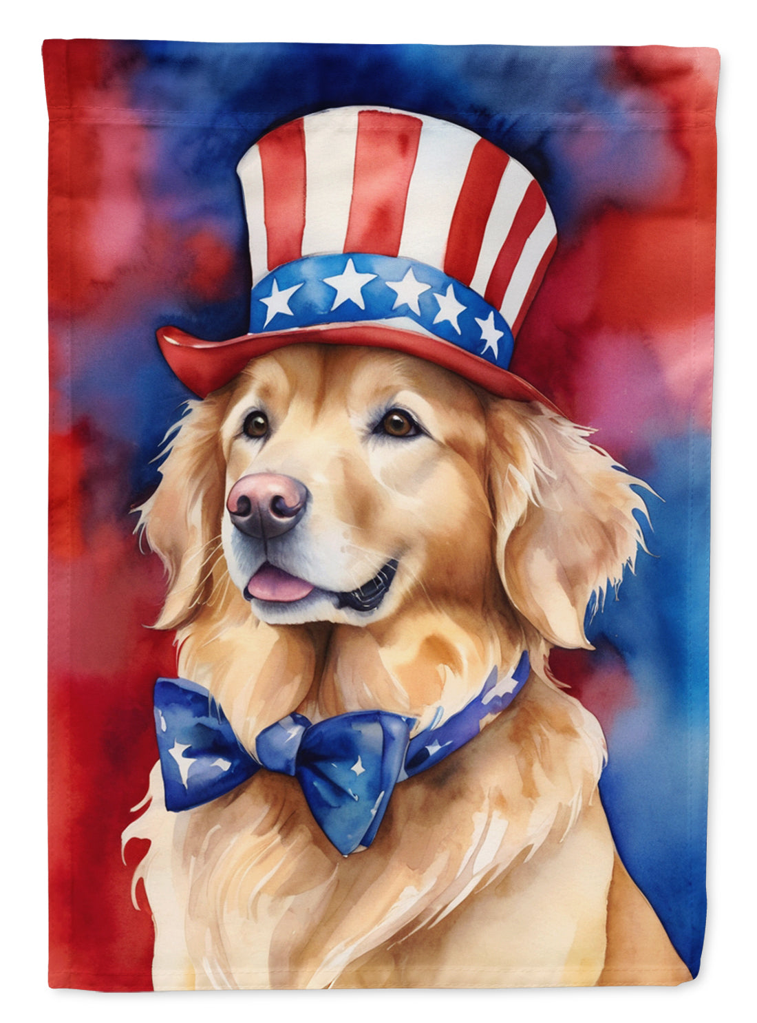 Buy this Golden Retriever Patriotic American House Flag