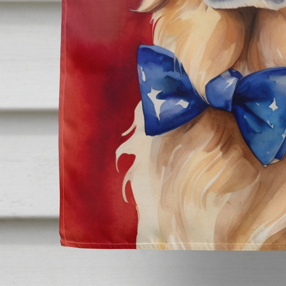 Golden Retriever Patriotic American House Flag