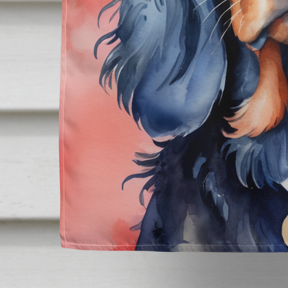 Gordon Setter Patriotic American House Flag