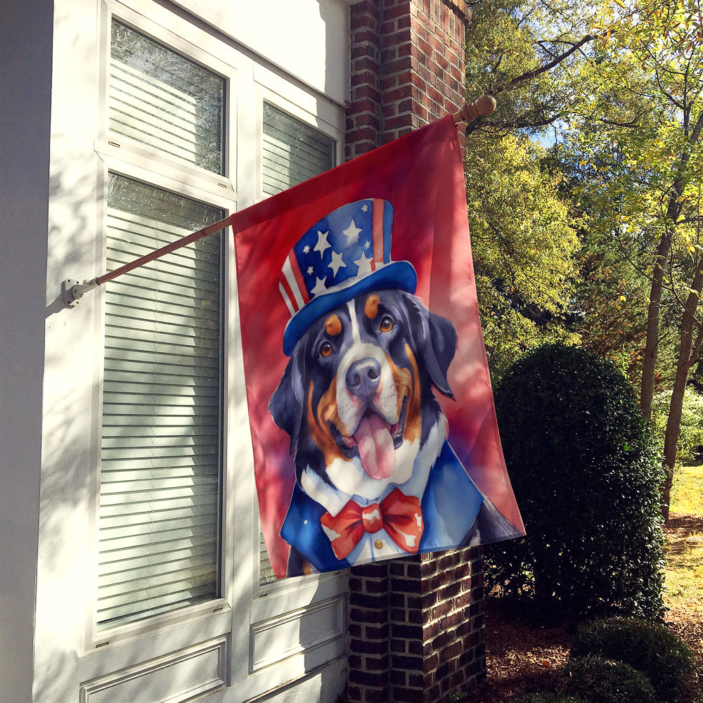 Greater Swiss Mountain Dog Patriotic American House Flag