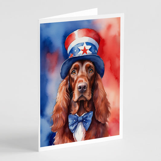 Buy this Irish Setter Patriotic American Greeting Cards Pack of 8