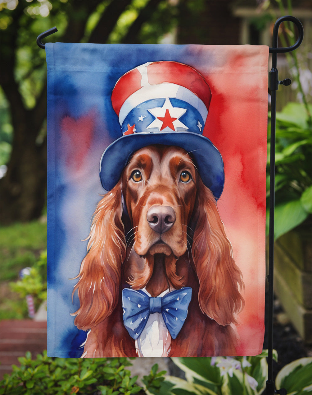 Irish Setter Patriotic American Garden Flag