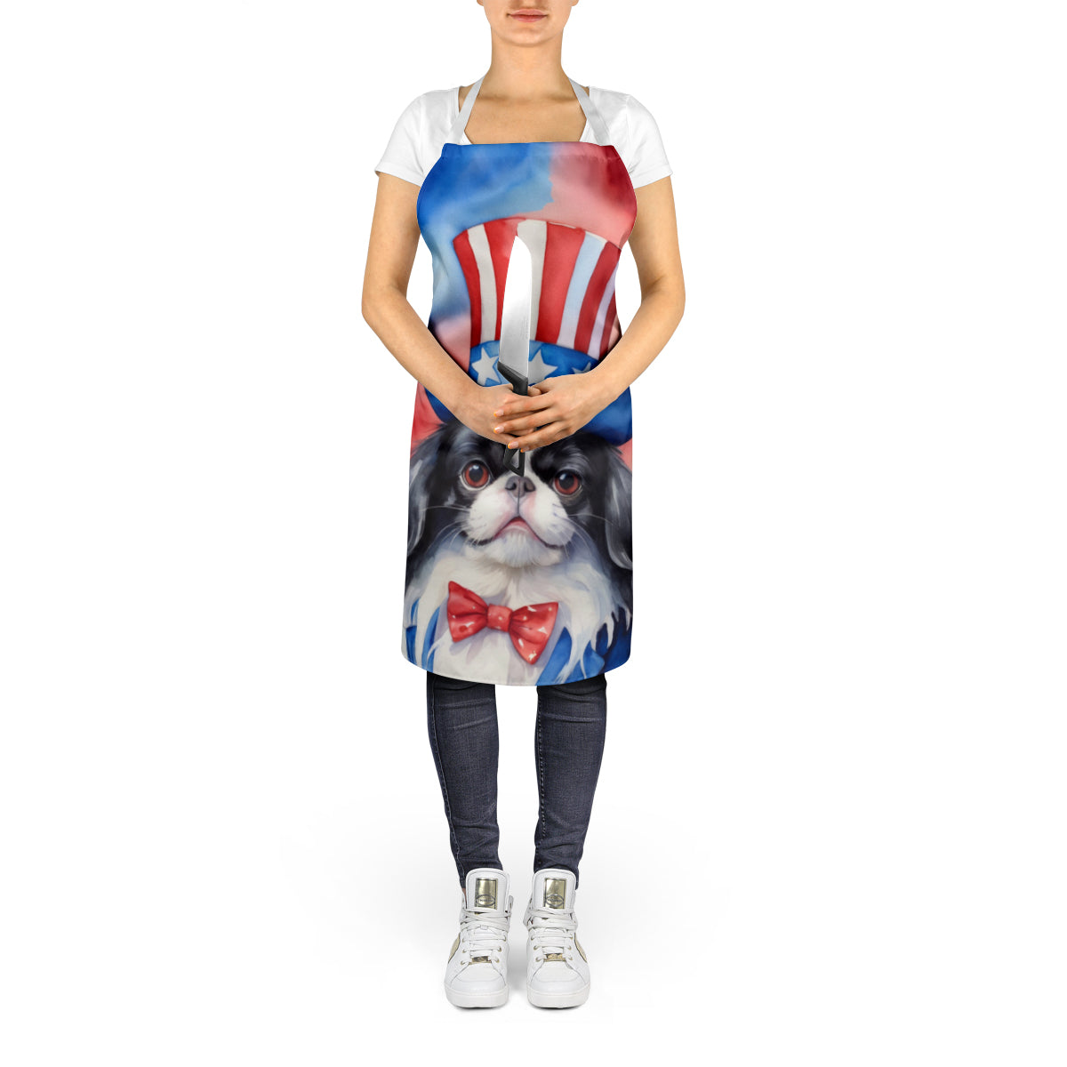 Japanese Chin Patriotic American Apron