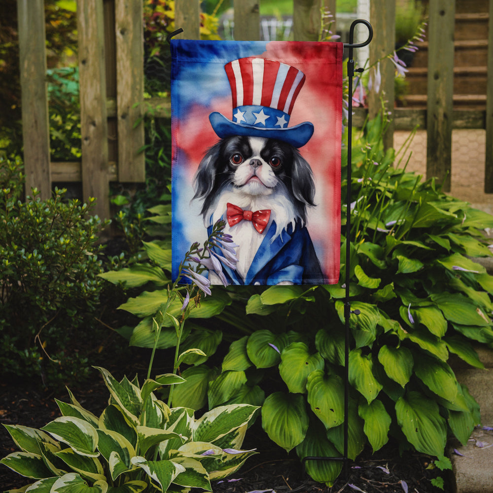 Japanese Chin Patriotic American Garden Flag