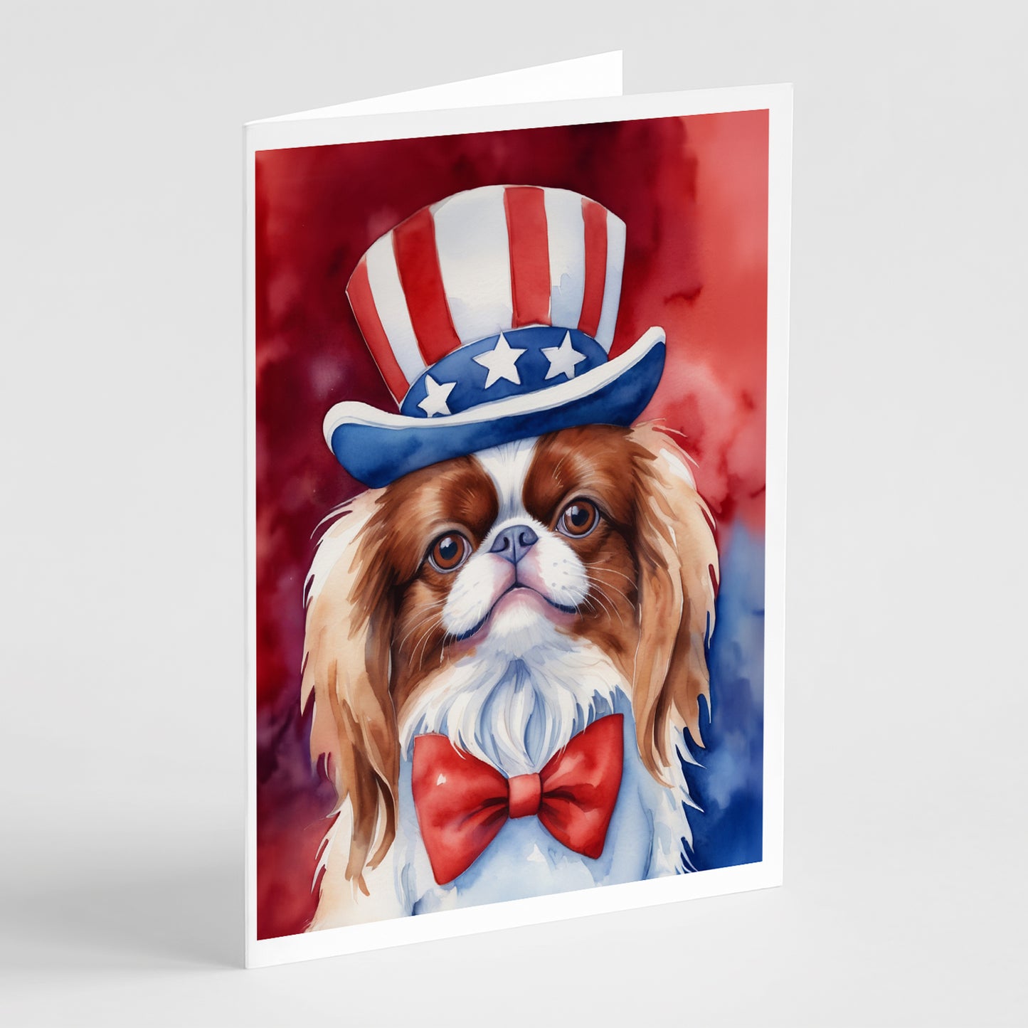 Buy this Japanese Chin Patriotic American Greeting Cards Pack of 8