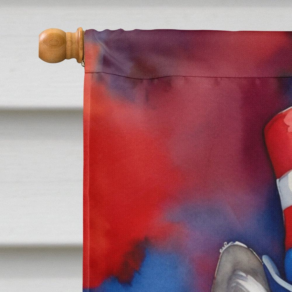 Keeshond Patriotic American House Flag