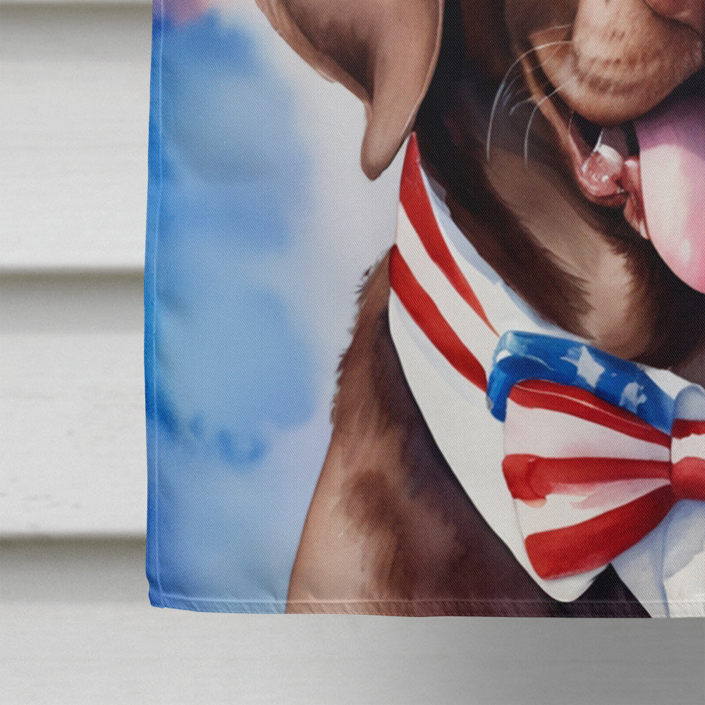 Labrador Retriever Patriotic American House Flag