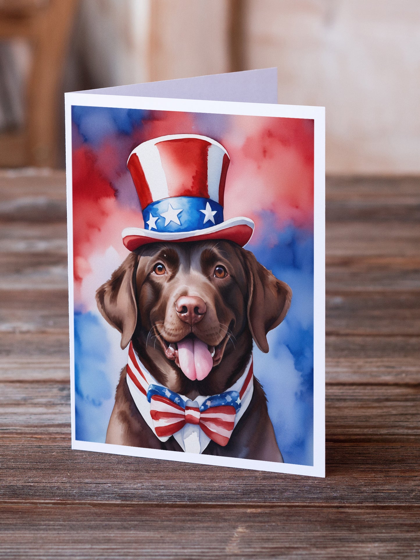 Labrador Retriever Patriotic American Greeting Cards Pack of 8