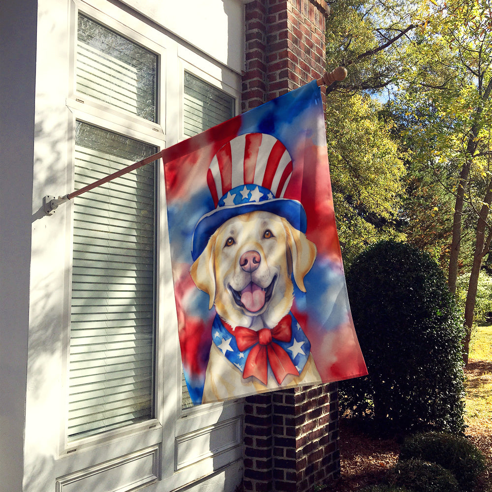 Labrador Retriever Patriotic American House Flag