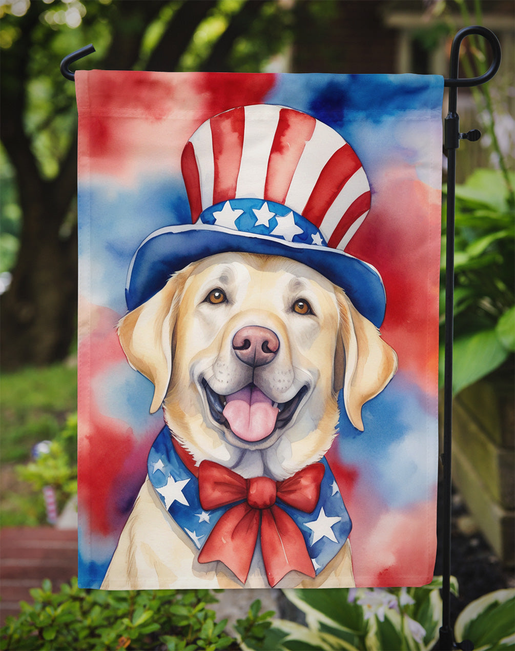 Labrador Retriever Patriotic American Garden Flag