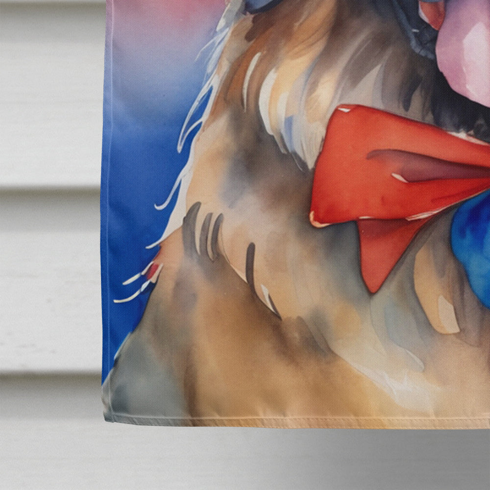 Leonberger Patriotic American House Flag