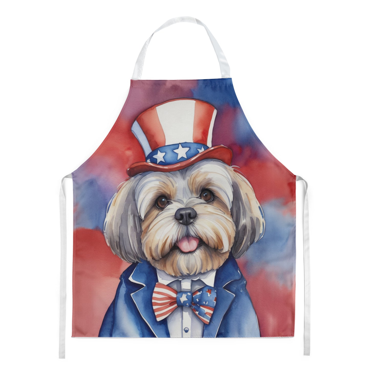 Buy this Lhasa Apso Patriotic American Apron