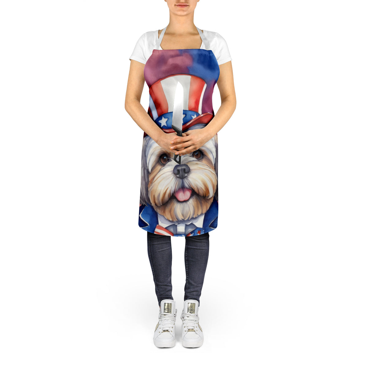 Lhasa Apso Patriotic American Apron