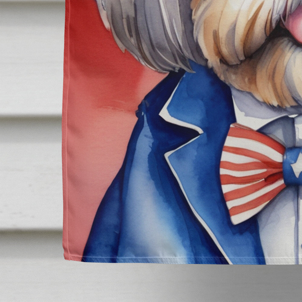 Lhasa Apso Patriotic American House Flag